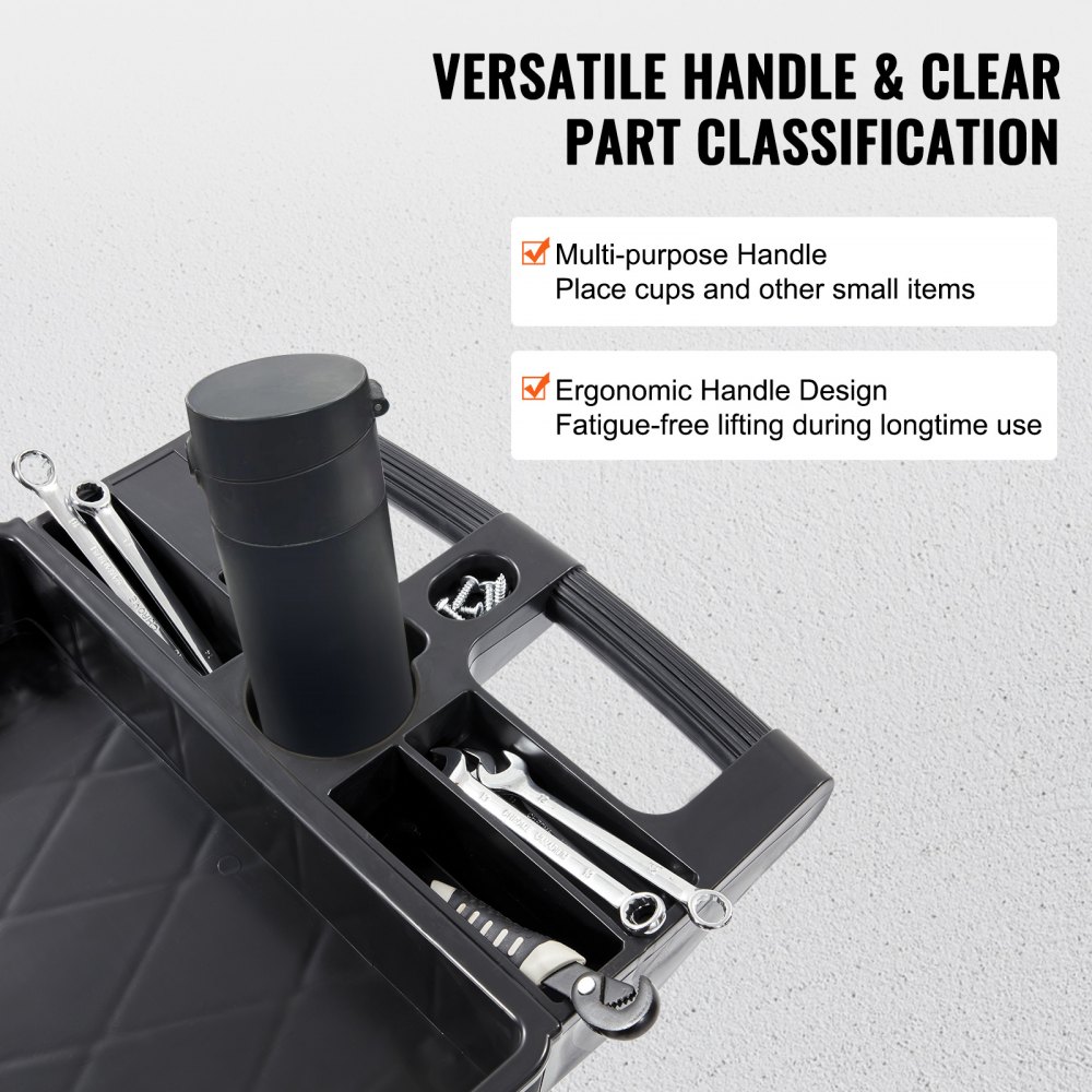 Service Cart 2-Shelf, Storage Handle, 500 Lbs Capacity, For