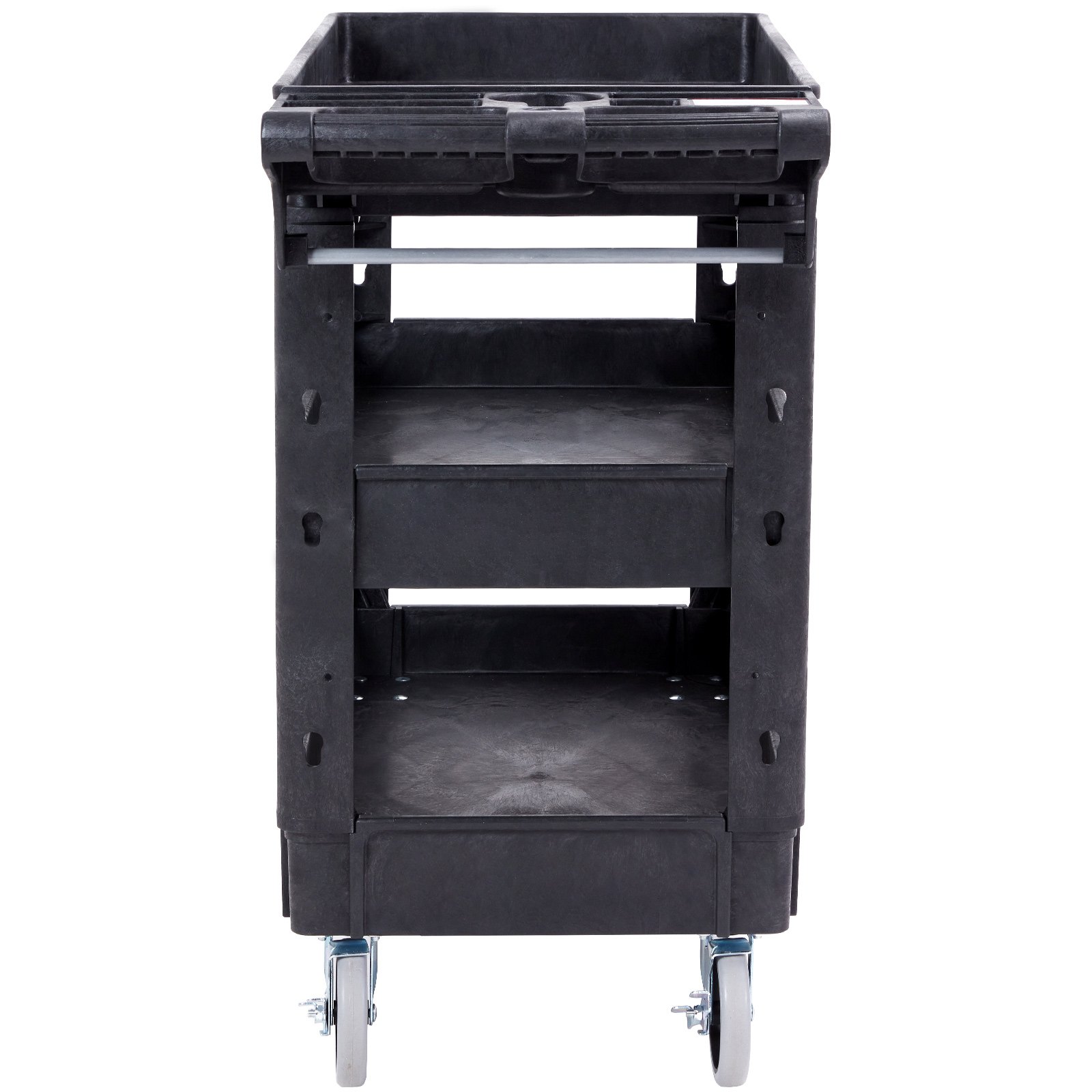 VEVOR Utility Service Cart, 3 Shelf 550LBS Heavy Duty Plastic Rolling ...