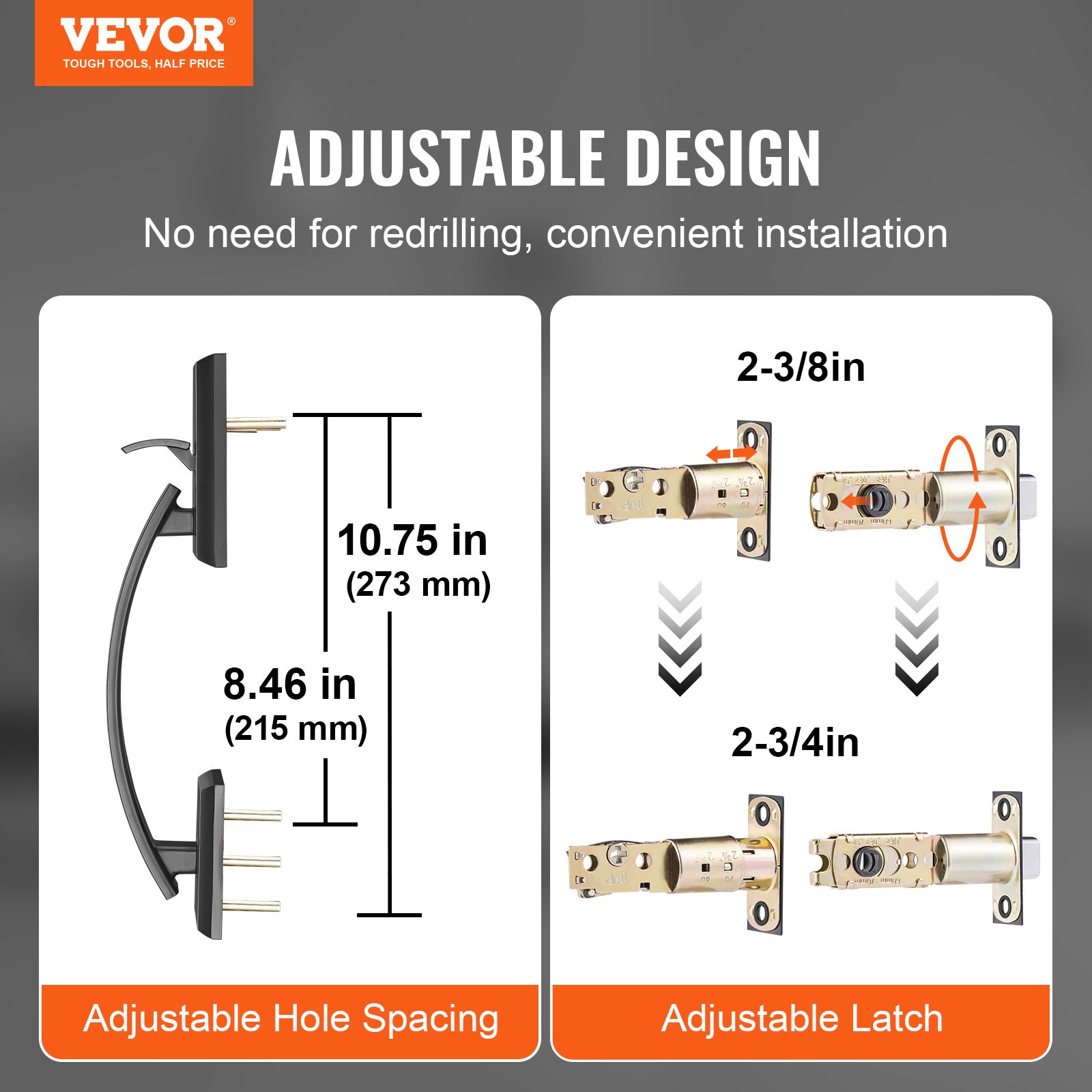 VEVOR Double Door Handle Set – 7.87