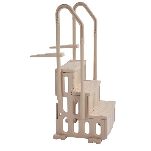 Pool Rope Ladders 3-Step Taupe Pool Ladder of Double Handrails Supports 400 lb for 36-48 ...