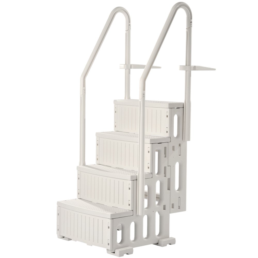 VEVOR Swimming Pool Ladder, 4-Step Double Handrails Stairs with Non ...