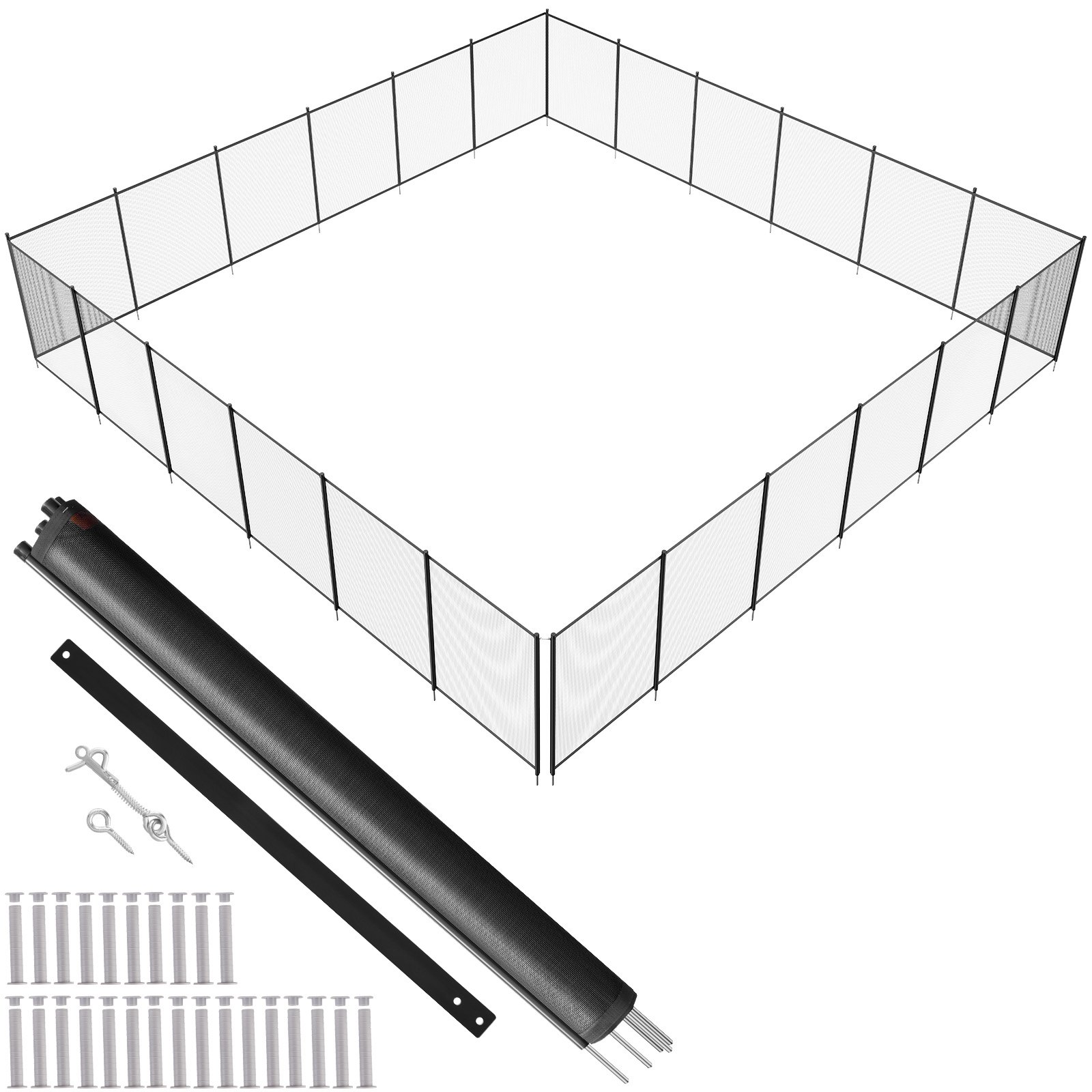 VEVOR Pool Fence, 4 x 72 FT Pool Fences for Inground Pools, Removable ...