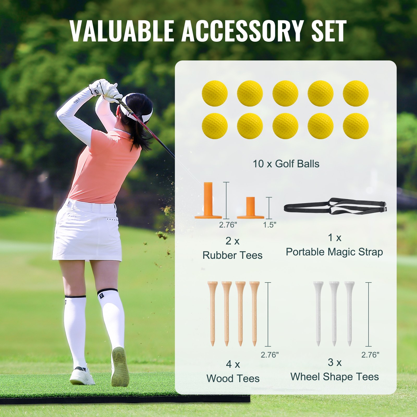 Sample Hit Mat VEVOR 5x4 Golf Hitting Mat – 18mm Thick, 6 Tee Holes