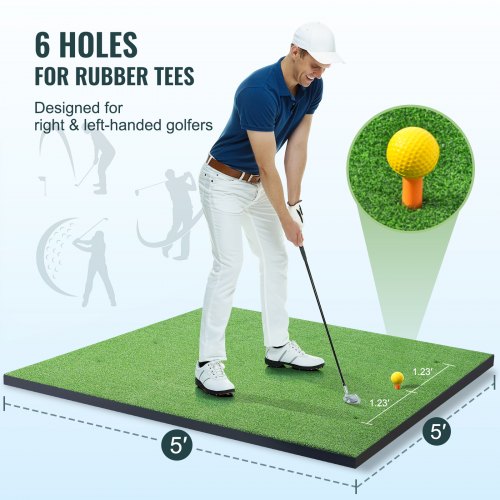 VEVOR 5x5ft Golf Hitting Mat Turf Golf Training Aid Indoor Outdoor ...