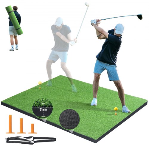 VEVOR 5x5ft Golf Hitting Mat Turf Golf Training Aid Indoor Outdoor ...