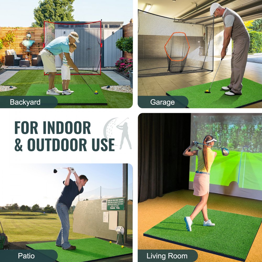 VEVOR 5x4ft Golf Hitting Mat Turf Golf Training Aid Indoor Outdoor ...