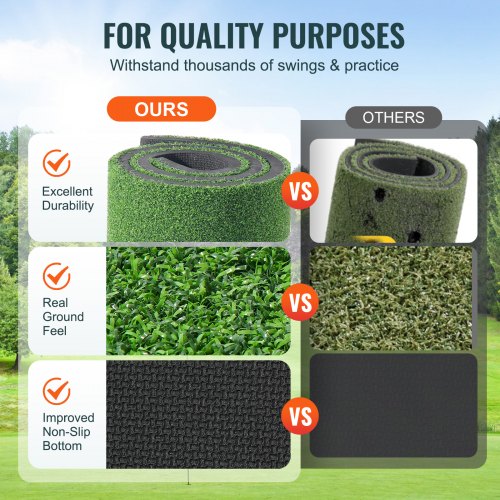 VEVOR Golf Hitting Mat, 5x4ft Artificial Turf Golf Hitting Mat, Golf ...