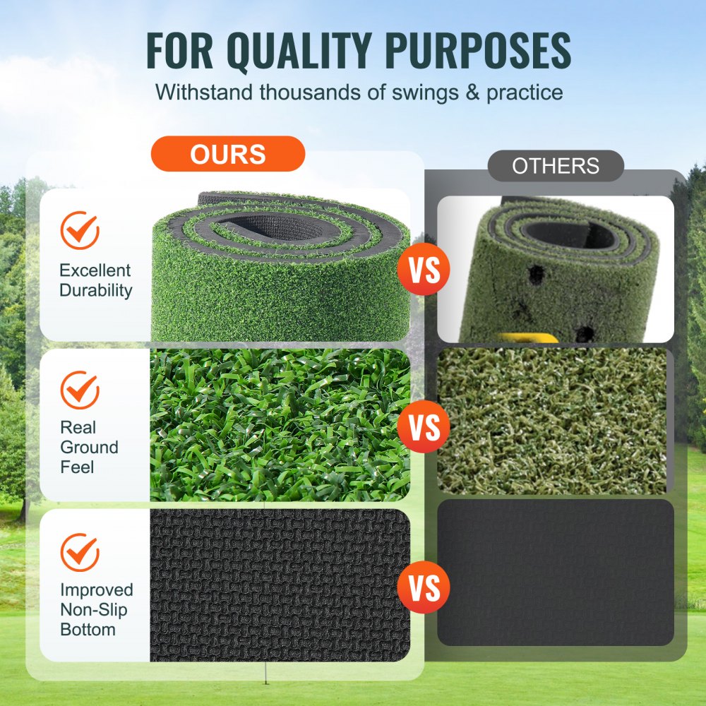 VEVOR Golf Training Aids Hitting Mat – 5x4FT, 22MM Turf