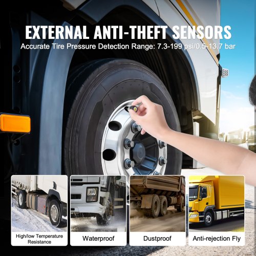 VEVOR RV Tire Pressure Monitoring System Real Time Trailer TPMS 6 ...