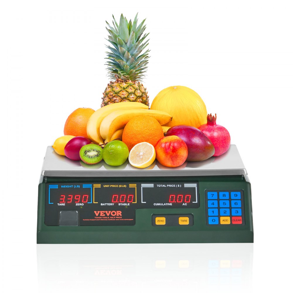 VEVOR Electronic Price Computing Scale, 66 LB Digital Deli Weight ...