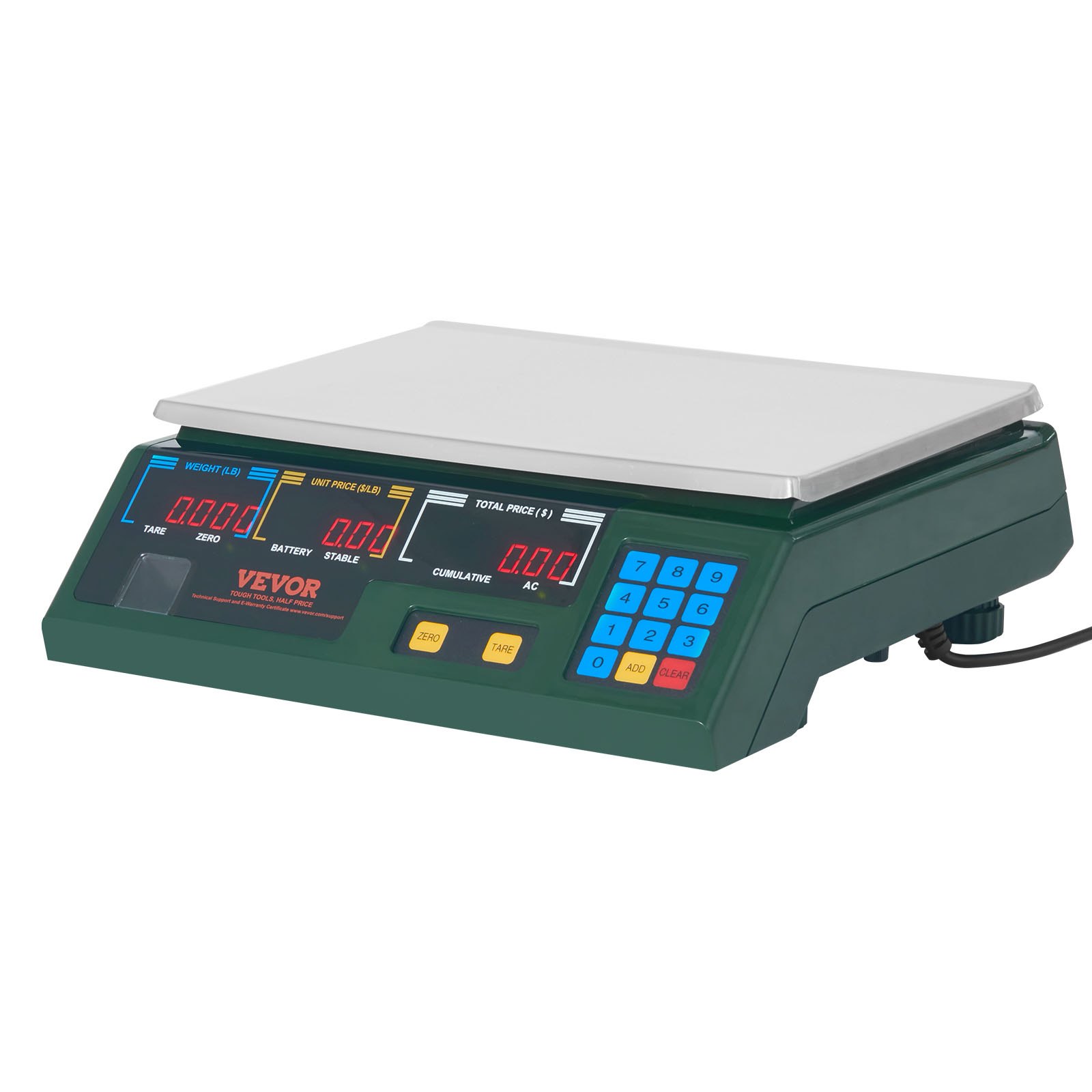 VEVOR Electronic Price Computing Scale, 66 LB Digital Deli Weight ...