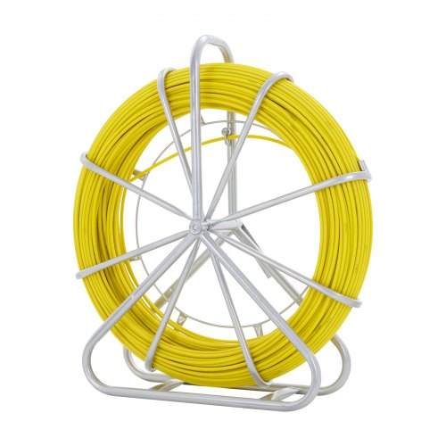 VEVOR Fish Tape Fiberglass 129.5 m 6.35 mm Duct Rodder Fishtape Wire Puller Cable Running Rod with Steel Reel Stand 3 Pulling Heads Fishing Tools for Walls and Electrical Conduit Non Conductive VEVOR ...