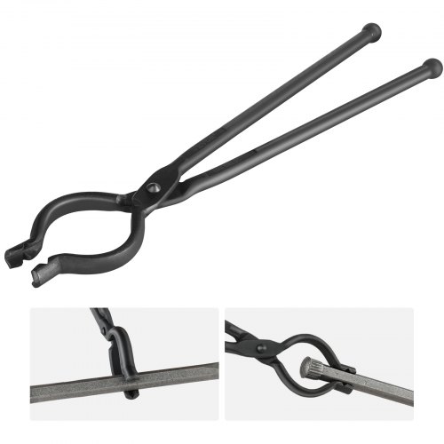 Round stock popular tongs, hand forged