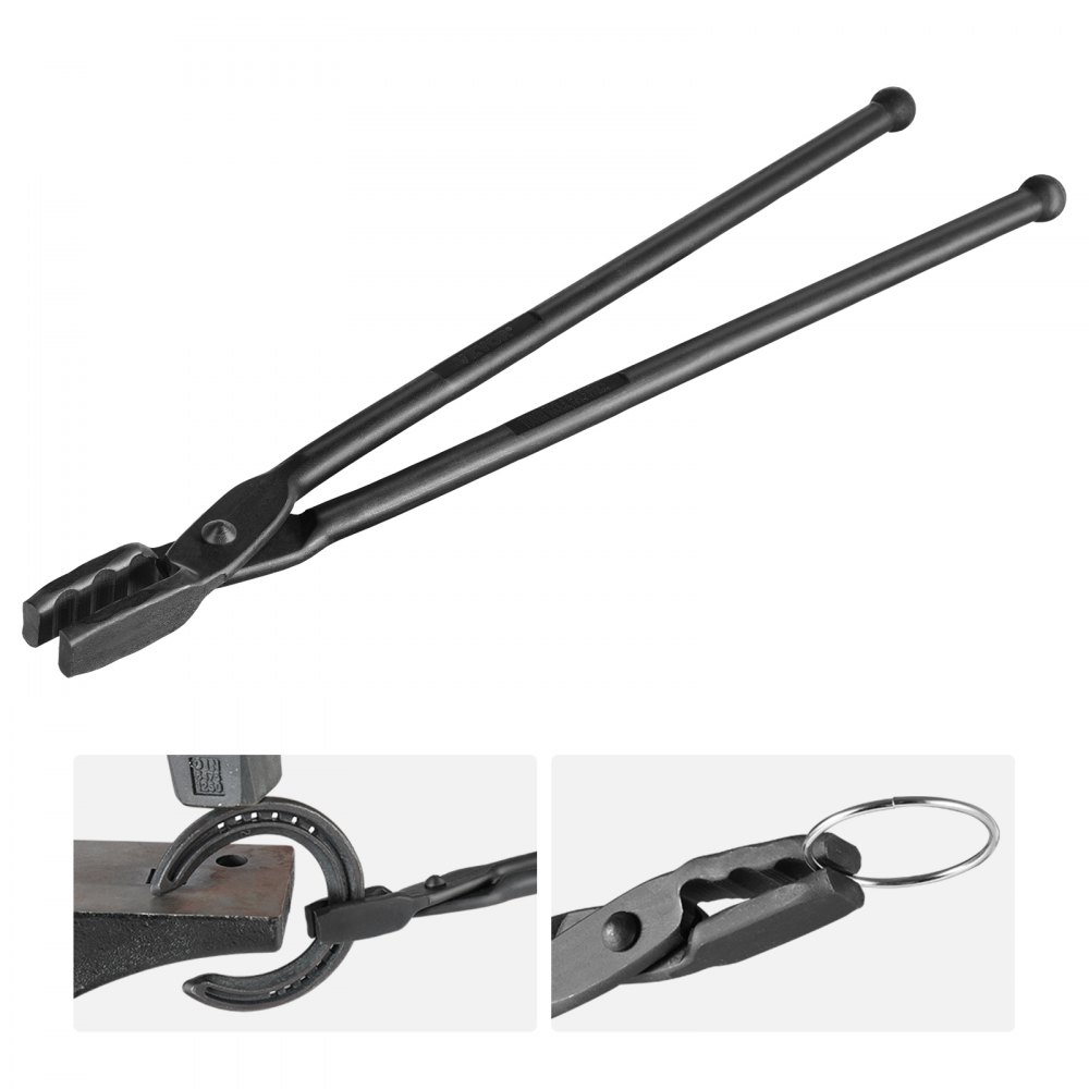 VEVOR Blacksmith Tongs, 18” Wolf Jaw Tongs, Carbon Steel Forge Tongs ...