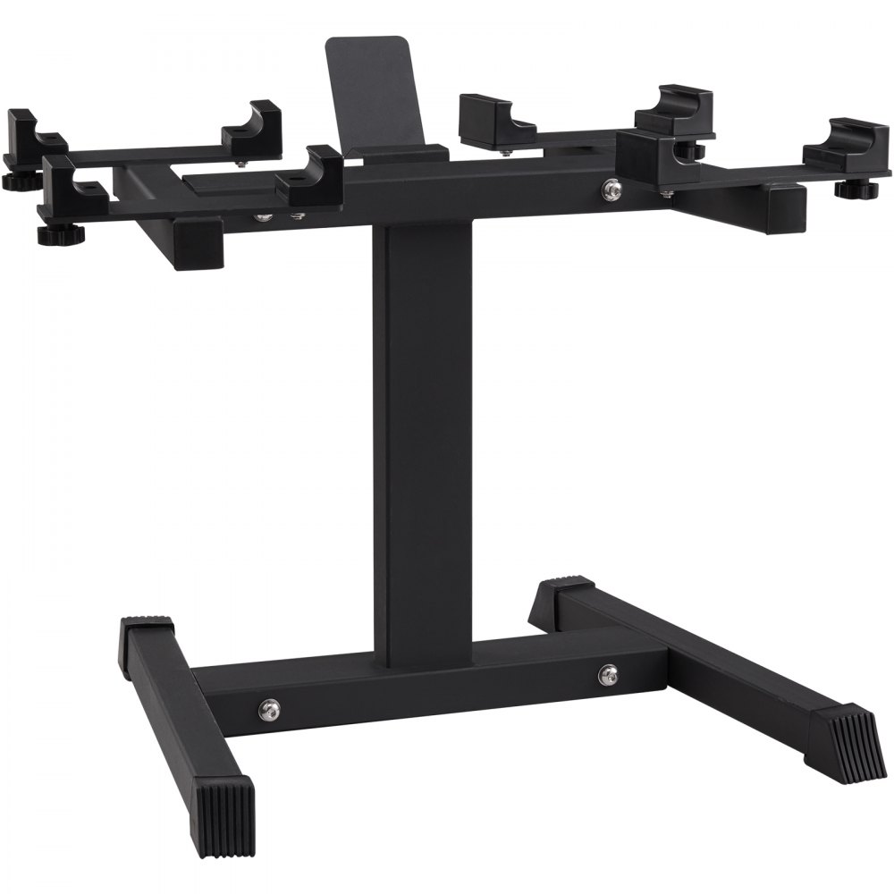 VEVOR Adjustable Dumbbell Stand, Home Fitness Rack and Stand with Media ...