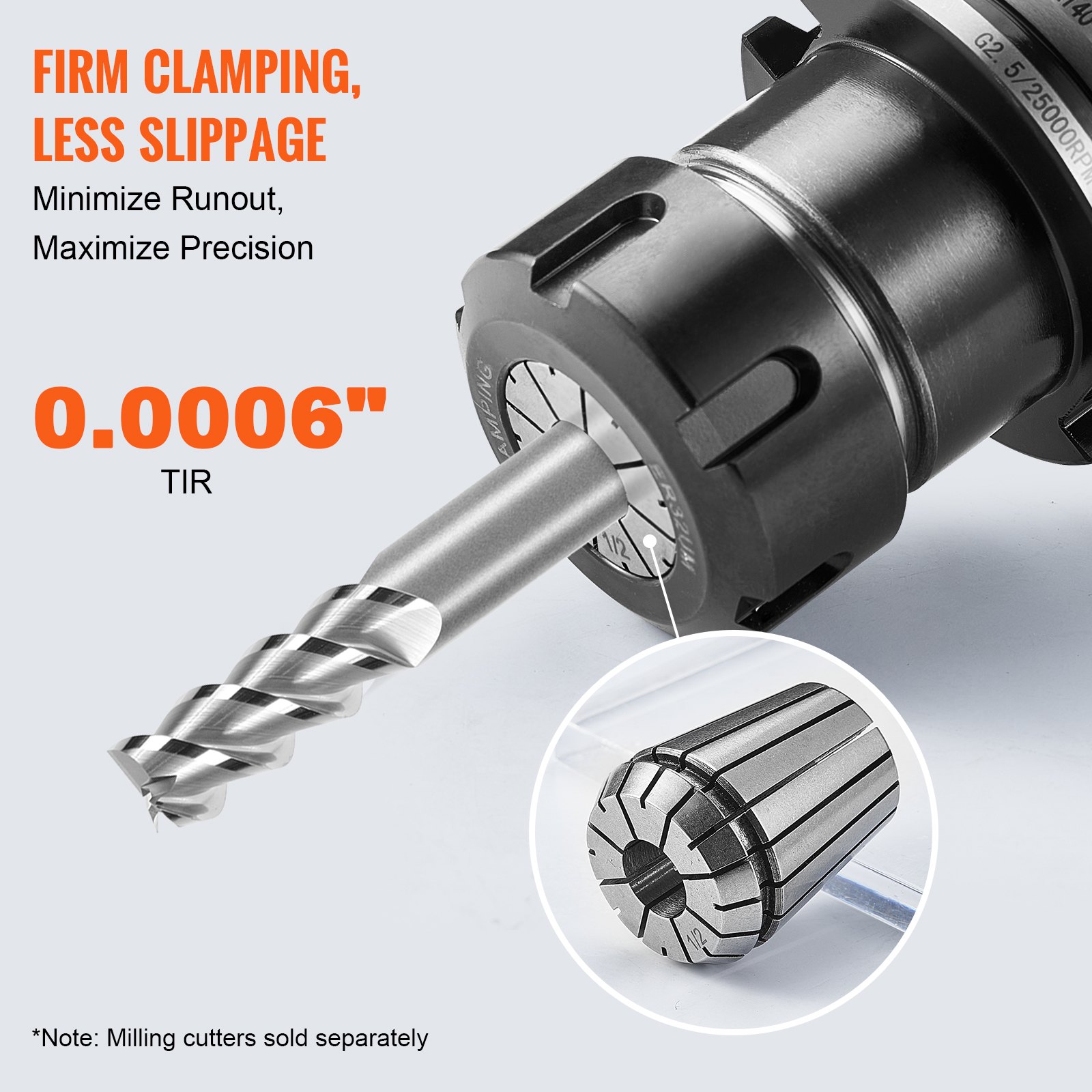 Chcuk Spring VEVOR 25 pcs ER32 Collet Set, 1/16''-13/16'', ER32 Spring Collet Chuck ...