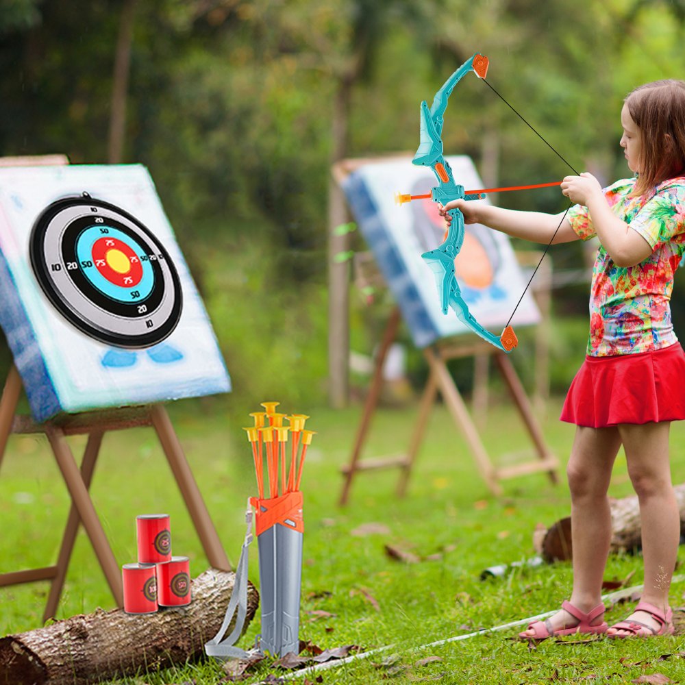 VEVOR Bow and Arrow Set for Kids, LED Light Up Archery Set with 10 ...