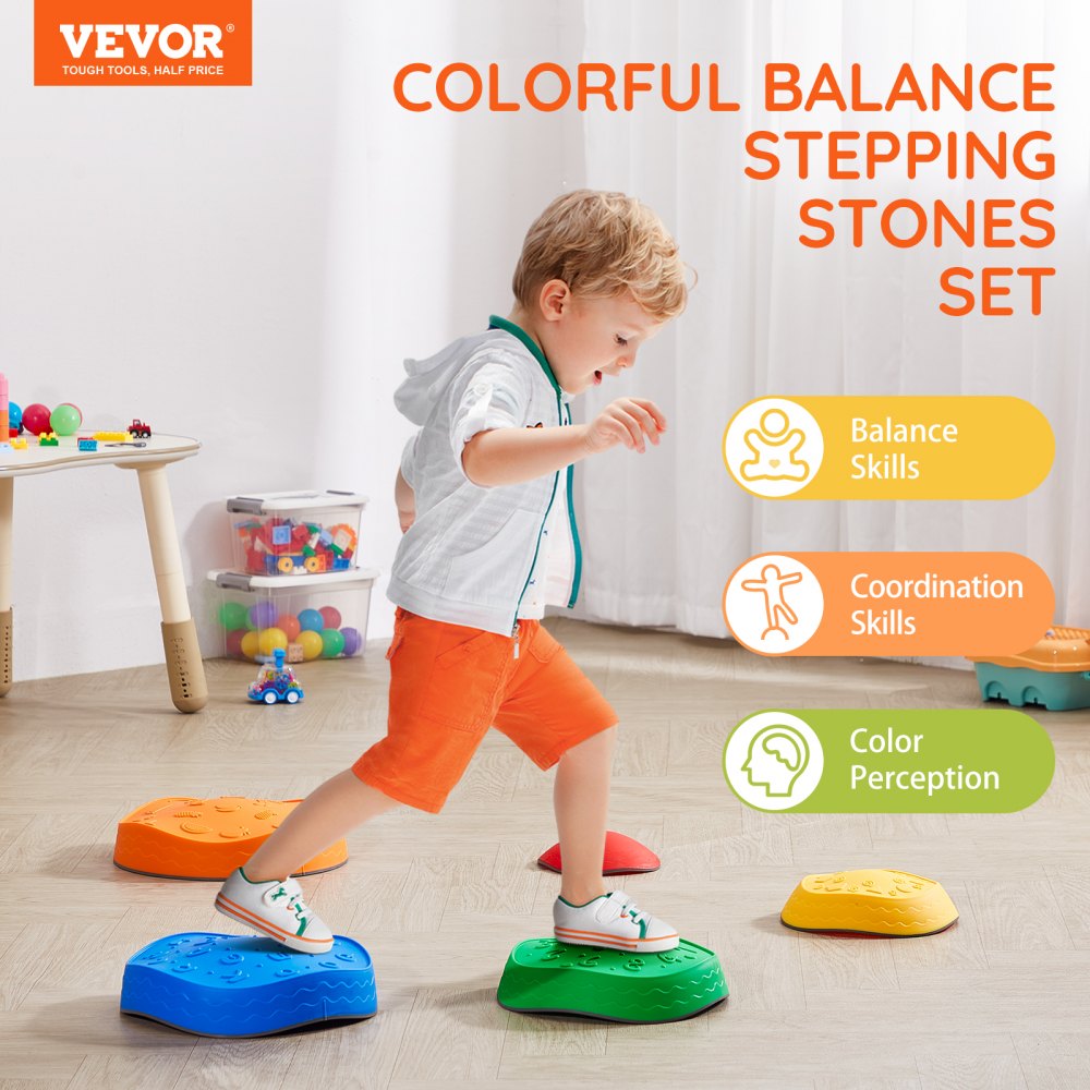 VEVOR Kids Balance Stepping Stones Sensory Obstacle Course 5 PCS ...