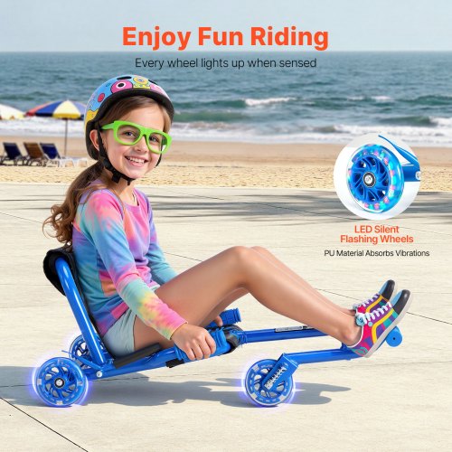 VEVOR 3 Wheel Drift Scooter – 132 lbs, 9-Inch Steel, Kids 4+