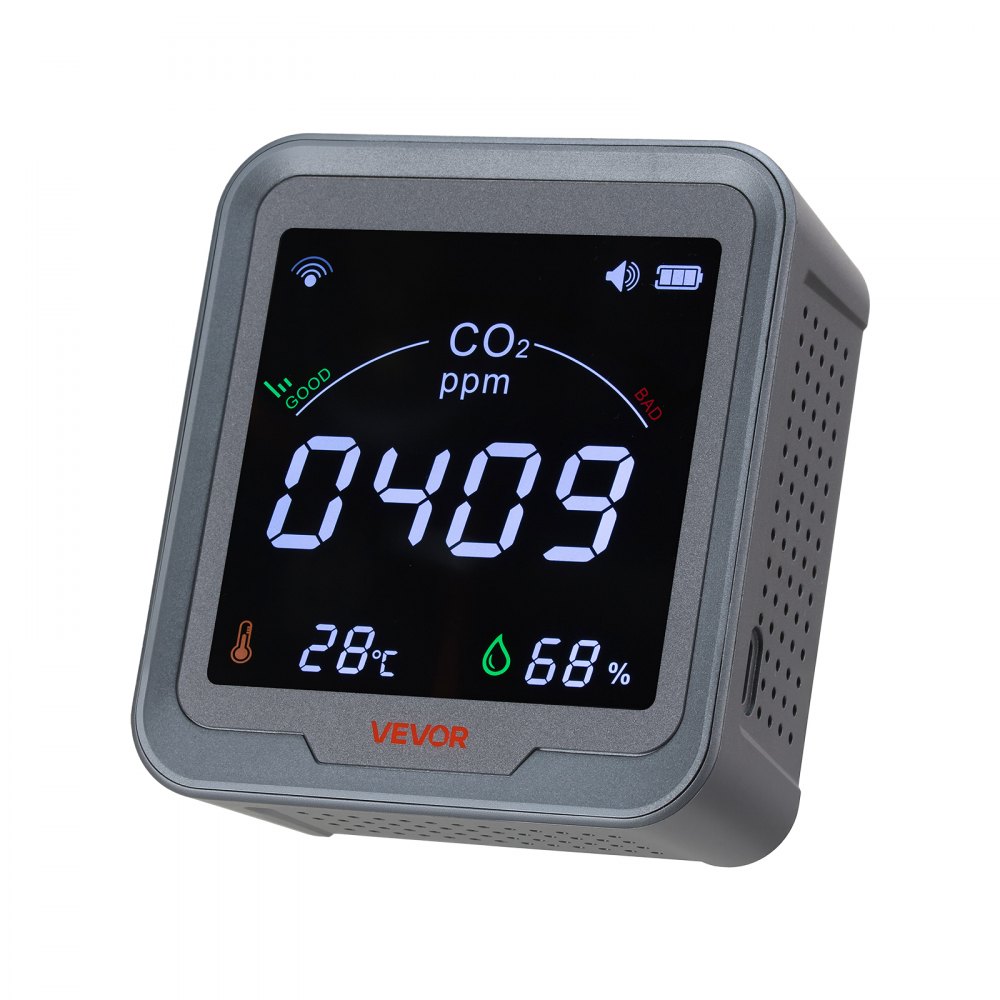 Color Co2 Monitor VEVOR Carbon Dioxide Monitor, CO2 Controller with Temperature and ...