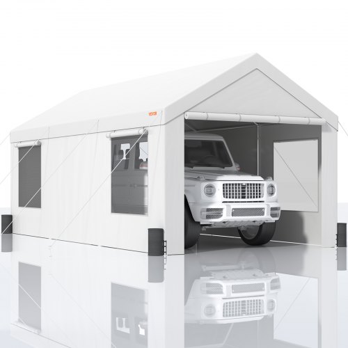 VEVOR Carport 12 x 20 ft Heavy Duty Car Canopy with Roll up Ventilated Windows Extra Large Portable Garage with Removable Sidewalls Waterproof UV Resistant All Season Tarp for SUV Truck Boat VEVOR