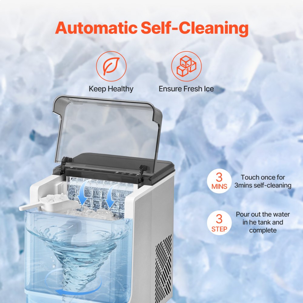 VEVOR Countertop Ice Maker Machine – Low Noise, Fast Cooling