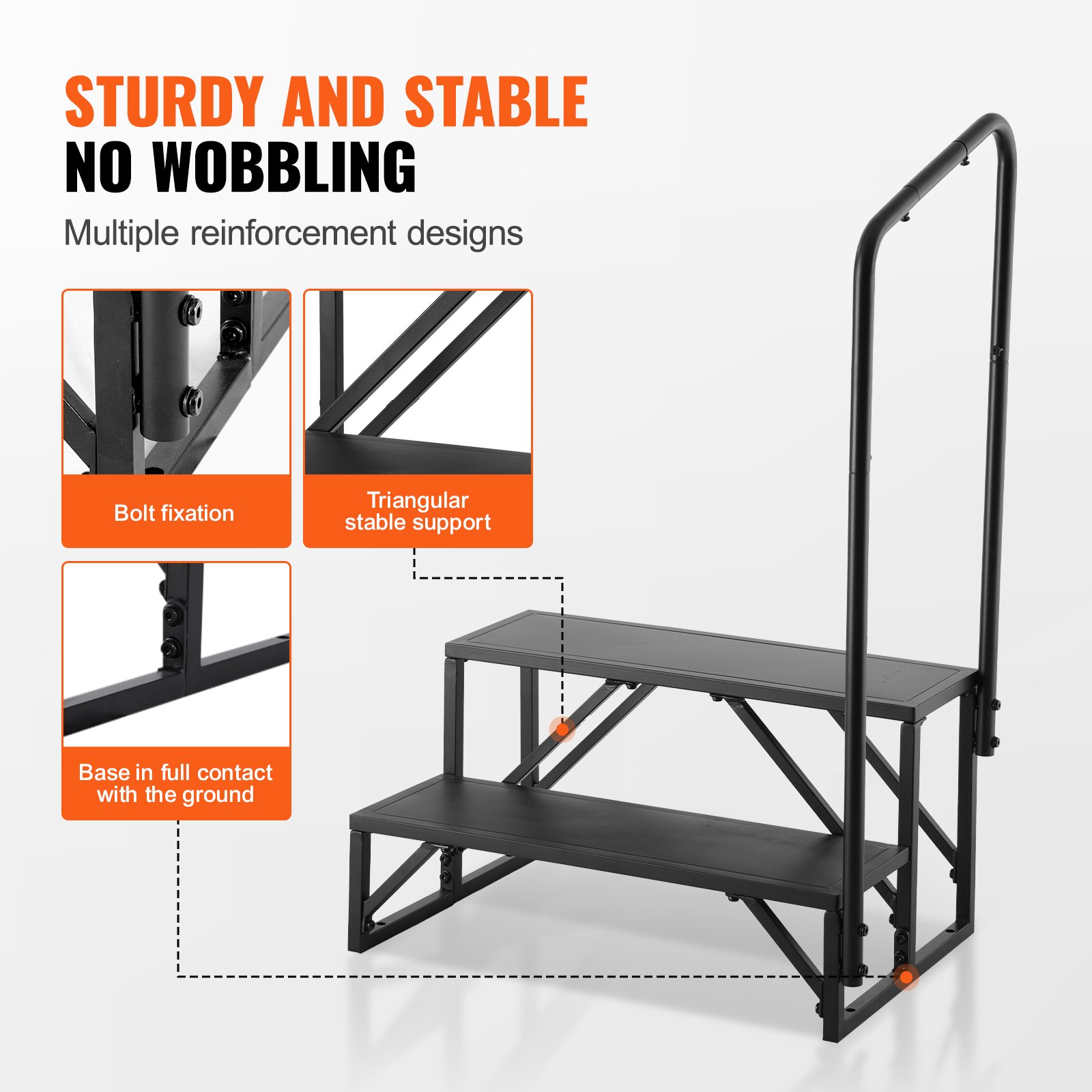 VEVOR RV Steps, 2-Step RV Stairs, 440 LBS Load Capacity, Thickened ...