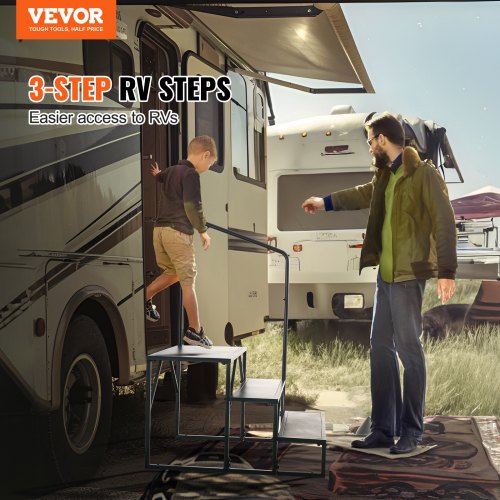VEVOR RV Steps, 3-Step RV Stairs, 440 LBS Load Capacity, Thickened ...