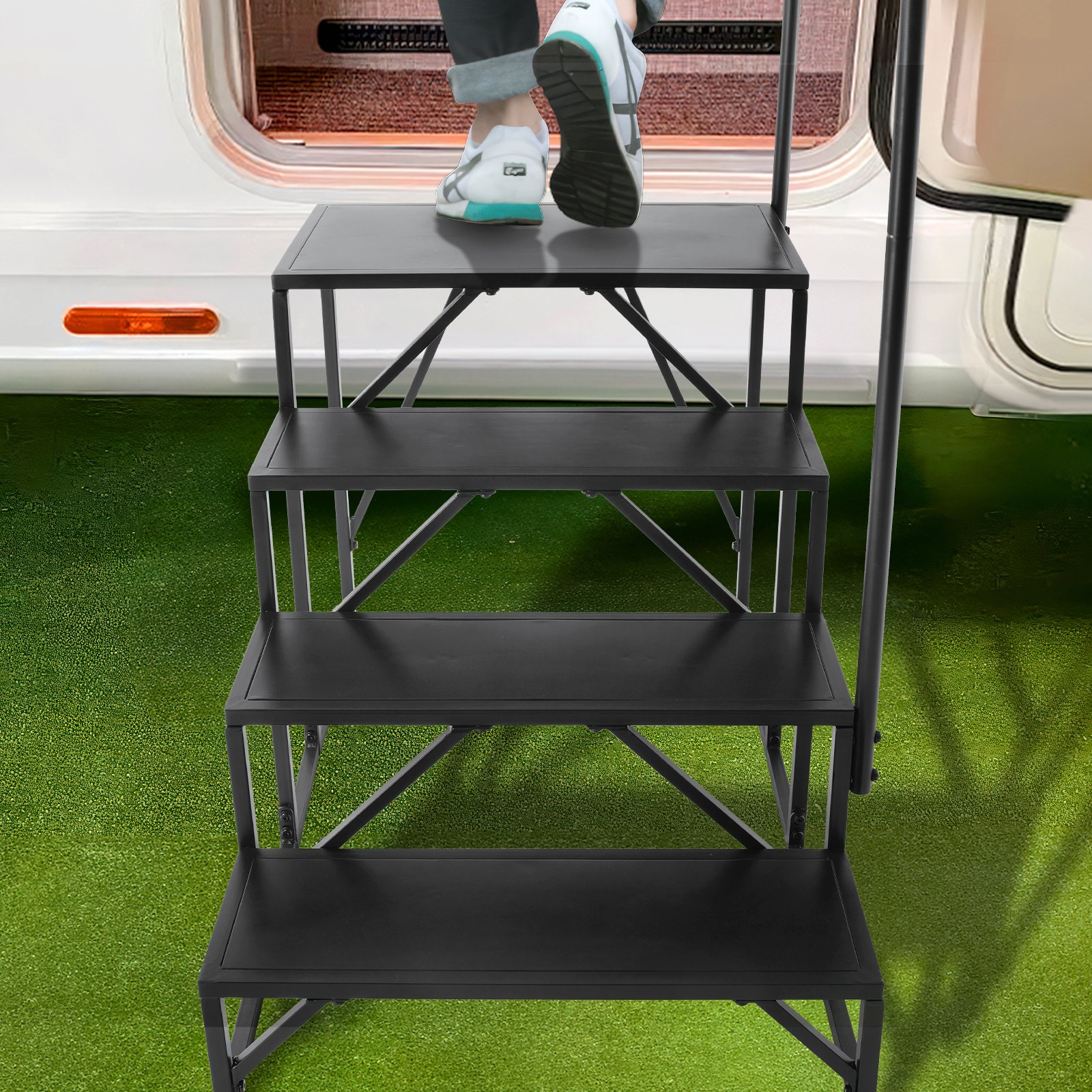 VEVOR RV Steps, 4-Step RV Stairs, 440 LBS Load Capacity, Thickened ...