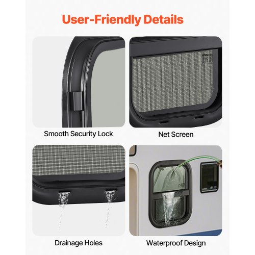 Vertical RV Window, 12 In. W X 22 In. H Tinted Sliding RV Window With Net Screen And Trim Ring Fit 15 16 In 1 3 4 In Fcccksxtl300231fbv0 - Foto 2