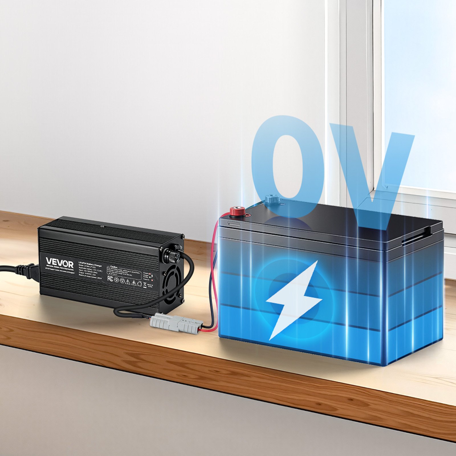 VEVOR 12V 20A litiumbatteriladdare, 14.6V, AC-DC LiFePO4 smart laddare ...