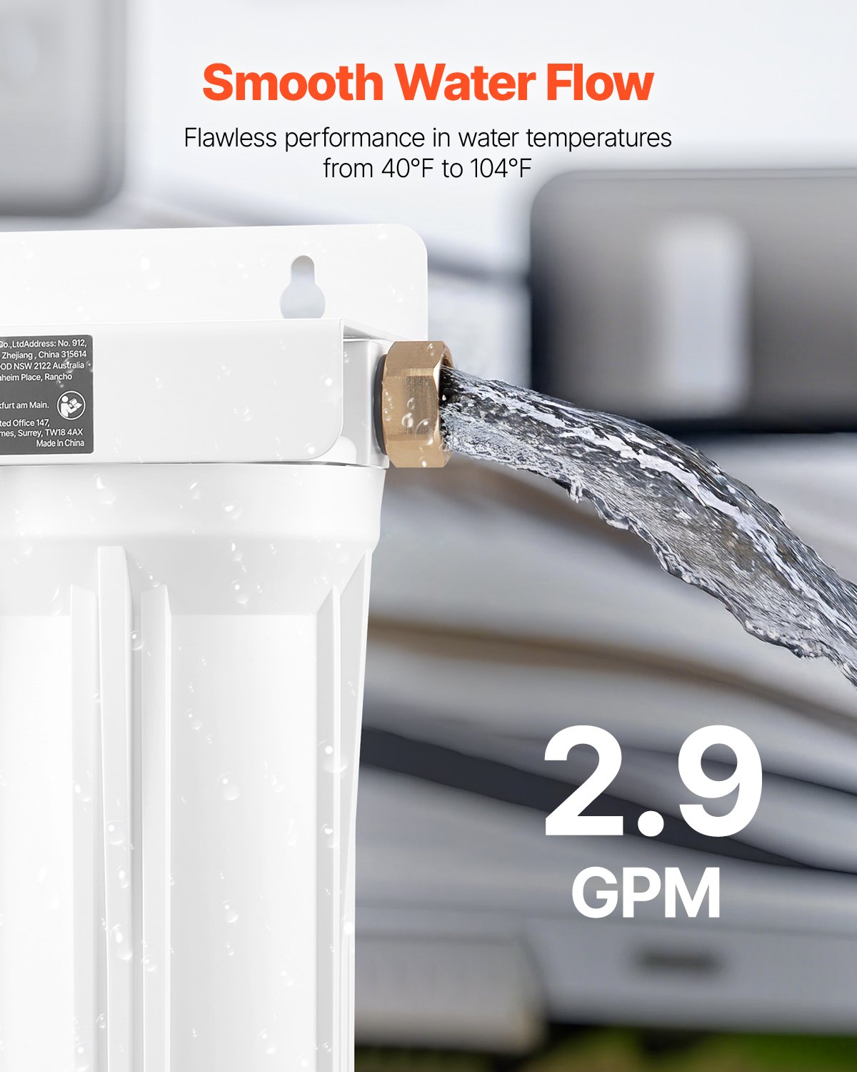VEVOR RV Water Filtration System – 2.9 GPM, 2-Cartridge