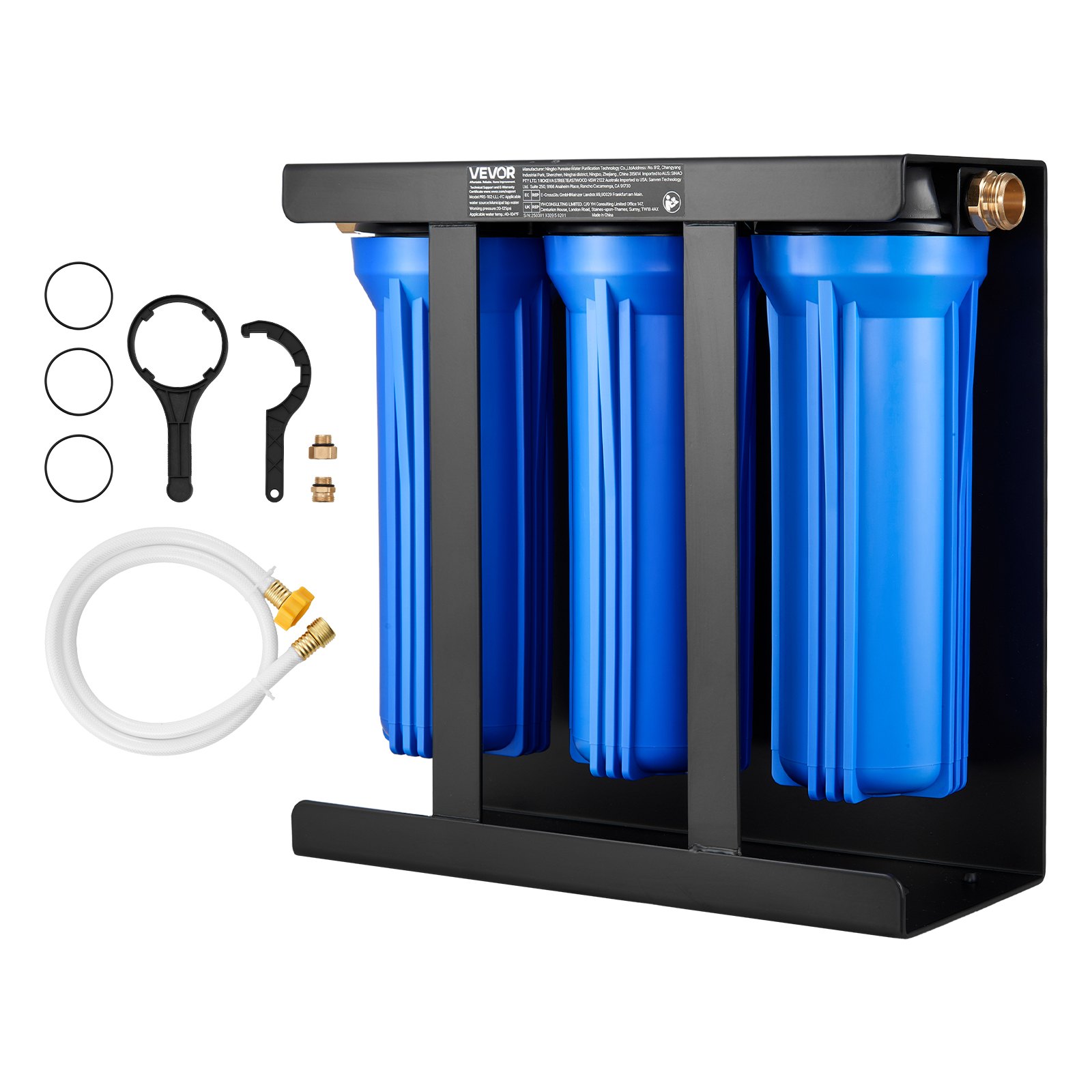 VEVOR Water Filter for RVs - 3-Stage, 7,500 G, 40°F to 104°F