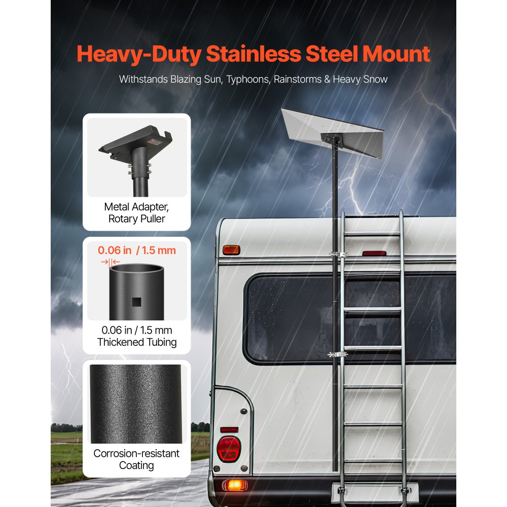 VEVOR Starlink RV Ladder Mount, 360°Adjustable Angle Mounting Standard ...