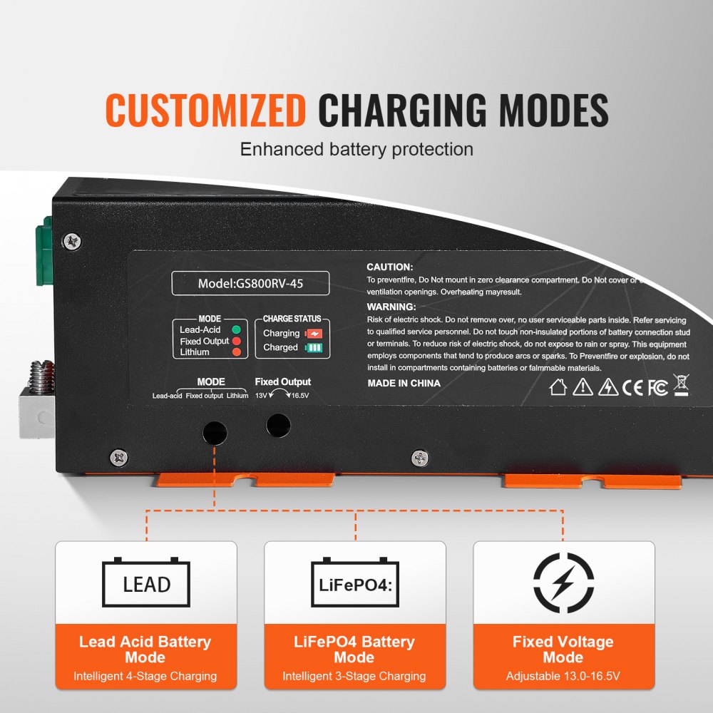 VEVOR RV Converter 45 Amp 110V AC to 12V DC RV Power Converter Battery ...