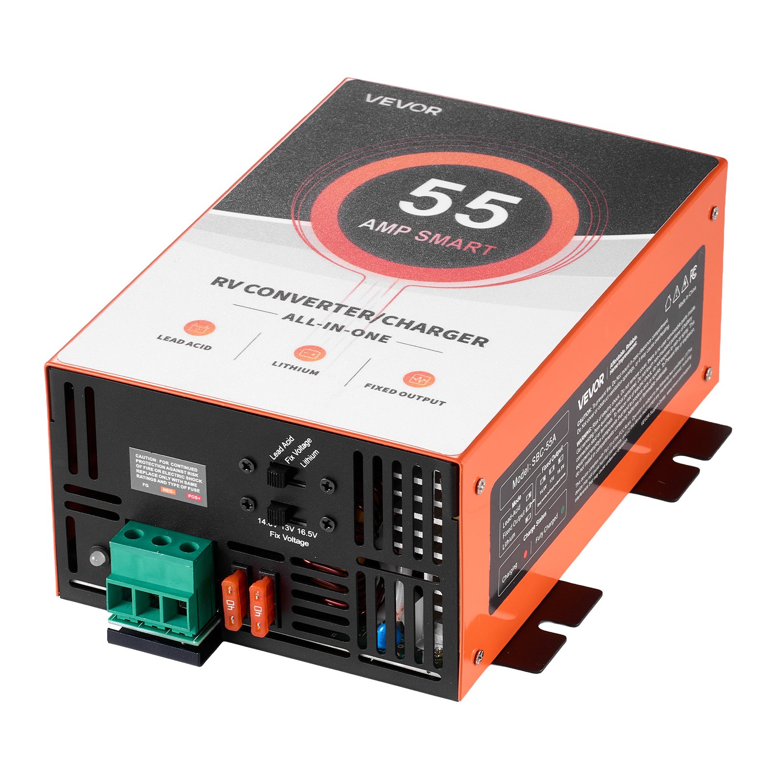 VEVOR RV Power Converter, 55 Amp, 110V AC to 12V DC RV Converter ...