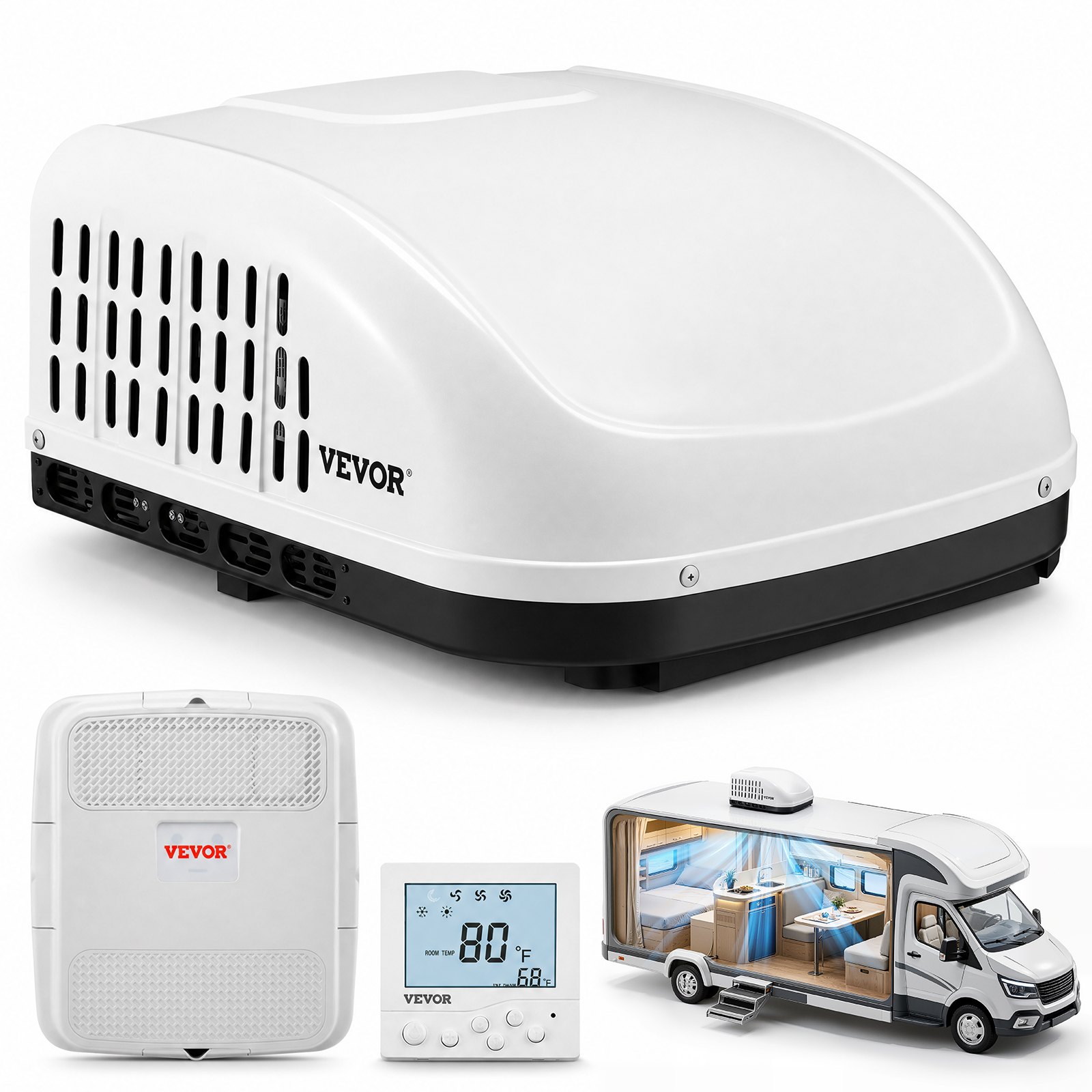 VEVOR 13500 BTU RV AC Unit – 3956W, 65dB, 14.25