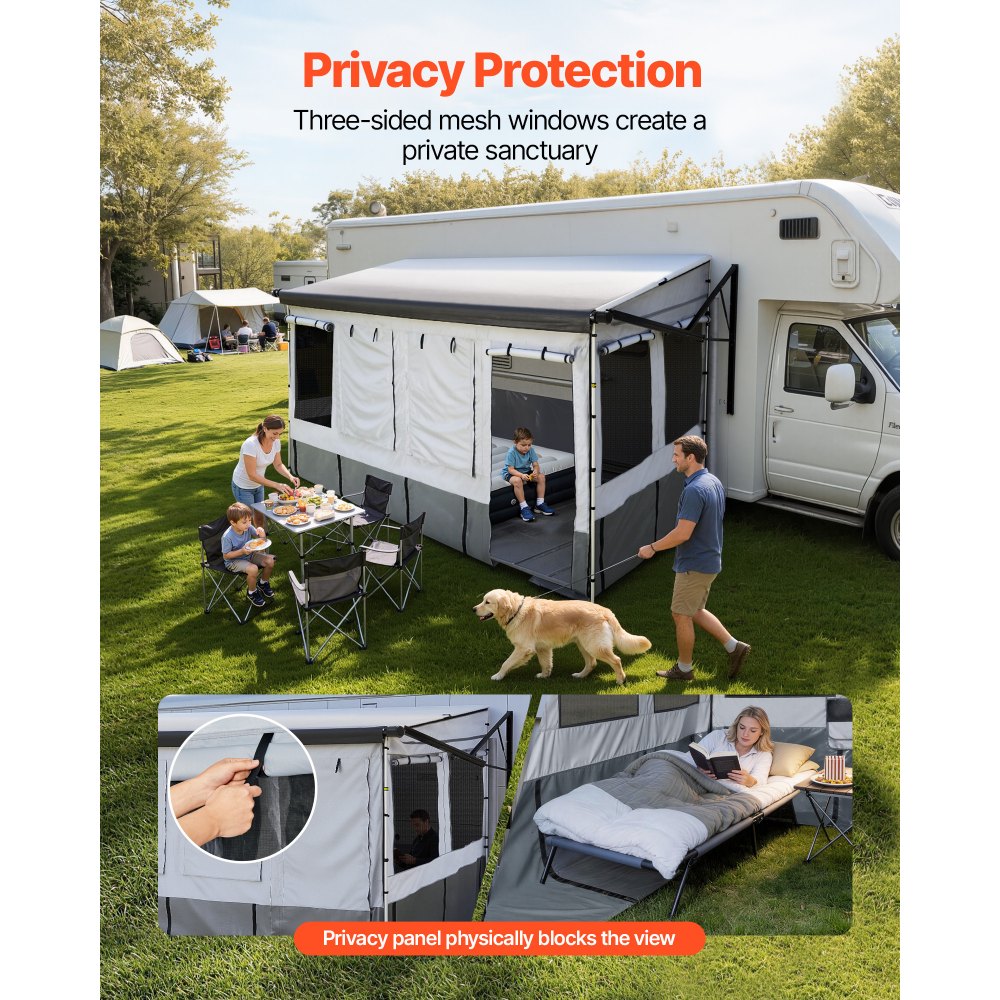 VEVOR RV Awning Sun Shade Room - Compatible with 16 -17 ft Awnings, RV ...