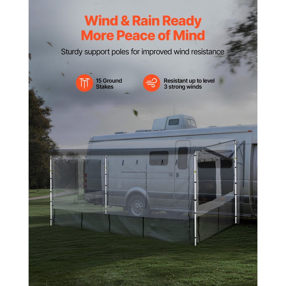 VEVOR RV Awning Sun Shade Room - Compatible with 16 -17 ft Awnings, RV ...