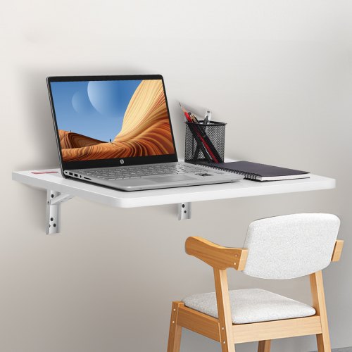 VEVOR 23.6 x 15.6 in. Wall Mounted Folding Table Wall Mount Drop Leaf Tables Wooden Floating Desk for Dining Laundry Room Office