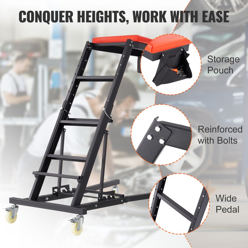 VEVOR Automotive Topside Creeper, with Adjustable Height 48" to 76