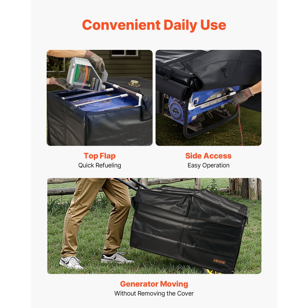 VEVOR Generator Cover, 34 x 26 x 21 Inch Waterproof Universal Generator ...