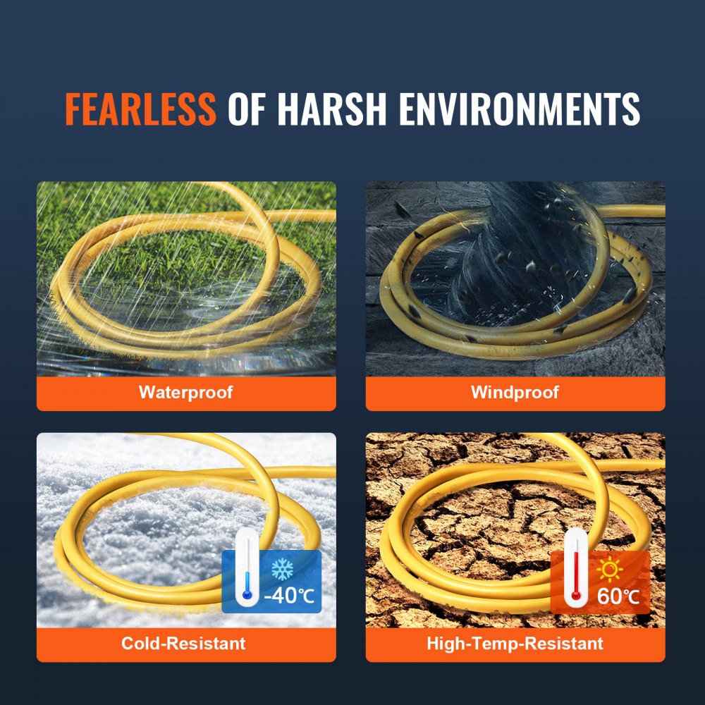 VEVOR 15-Amp Generator Extension Cord, 25 Feet, 125V 1875W Heavy Duty ...