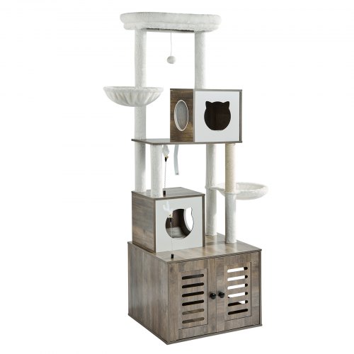 VEVOR Cat Tree for Large Cats with Litter Box – 72.83