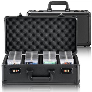 VEVOR Graded Card Storage Box, 4 Slots, Graded Sports Cards Holder