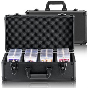 VEVOR Graded Card Storage Box, 4 Slots, Graded Sports Cards