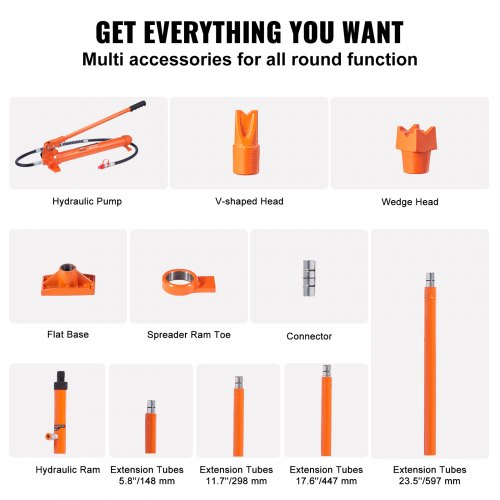 VEVOR 20 Ton Porta Power Kit, Portable Hydraulic Jack with 4.6 ft