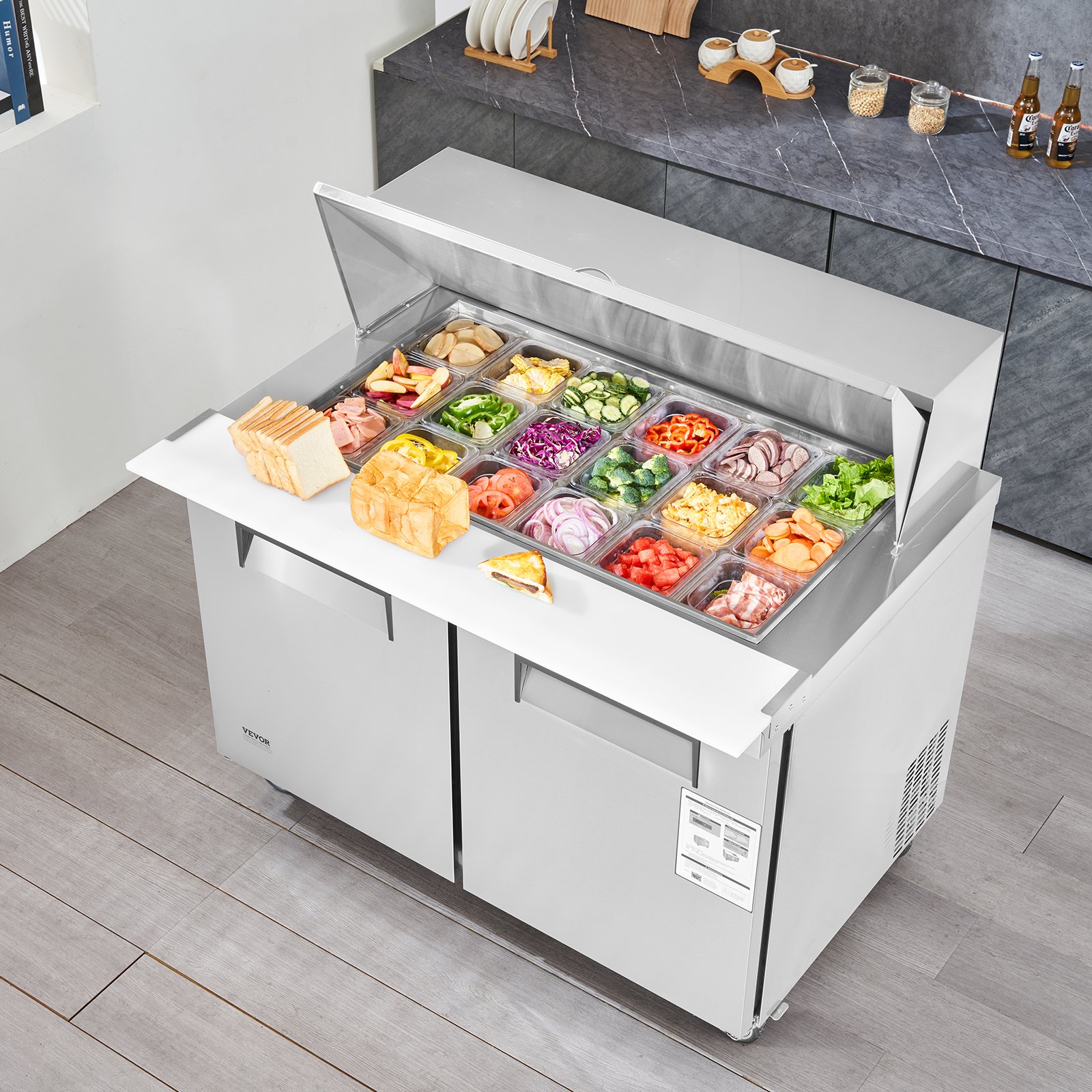 Table Simple Ref VEVOR Commercial Prep Table Refrigerator – 48