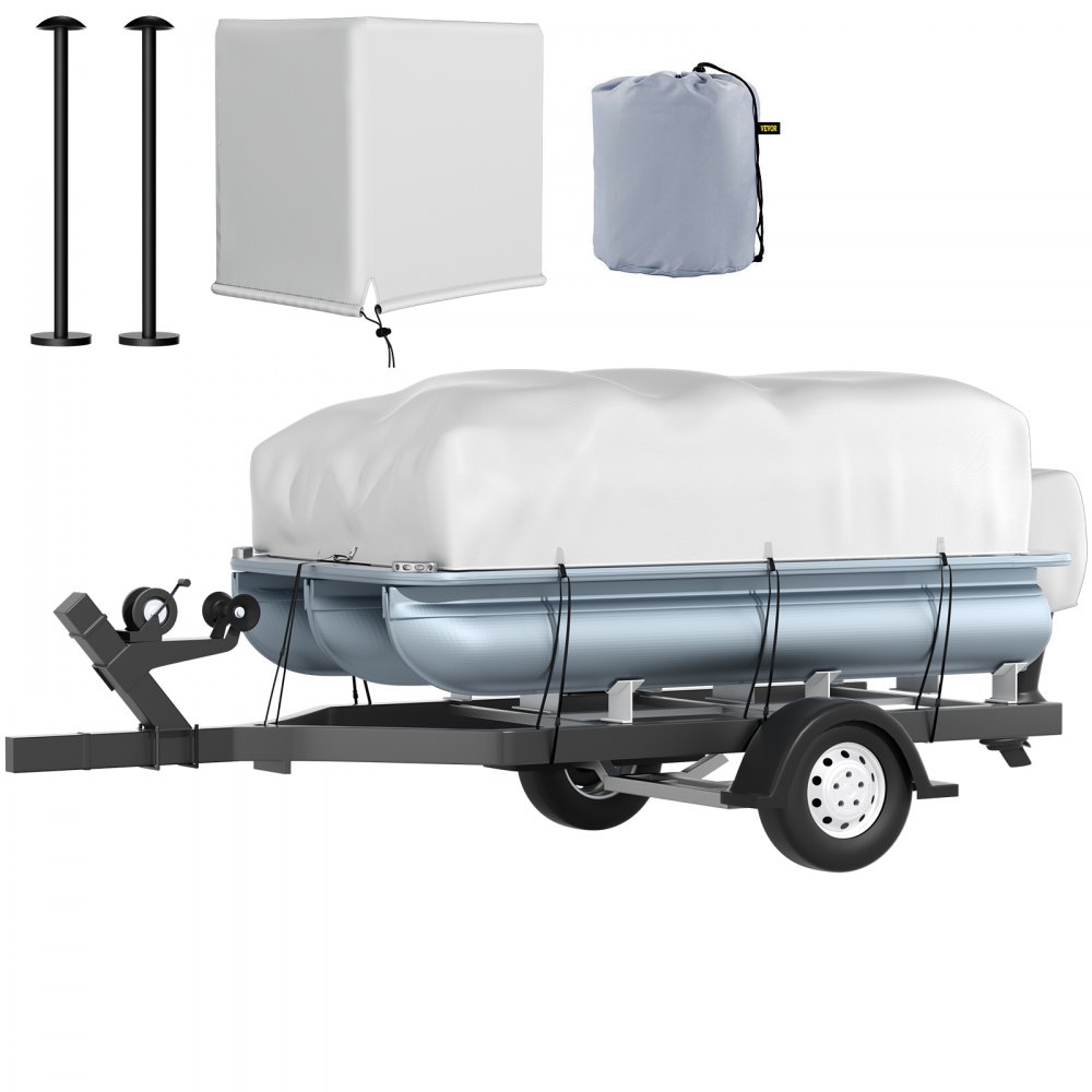 VEVOR Pontoon Boat Cover, Fit for 17'-20' Boat, Heavy Duty 600D