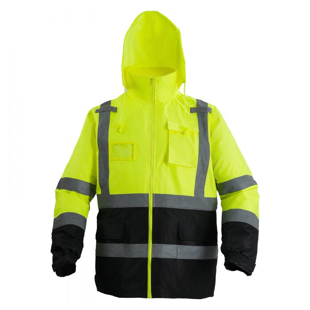 VEVOR Yellow Safety Jacket – Waterproof Hi Vis Class 3 Coat